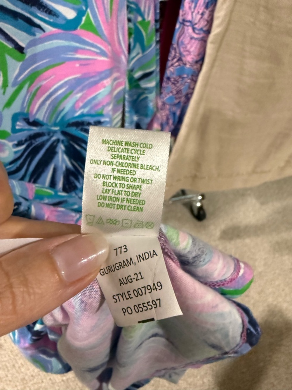 Lilly Pulitzer Tropical Floral Scoop Neck Tiered Dress - Pink, Blue & Green - Picture 4 of 6